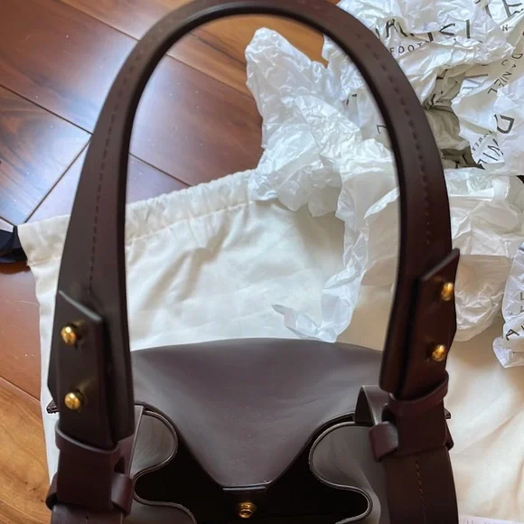 NWT Sophie Hulme Cube Tote Leather Brown - Picture 9 of 13